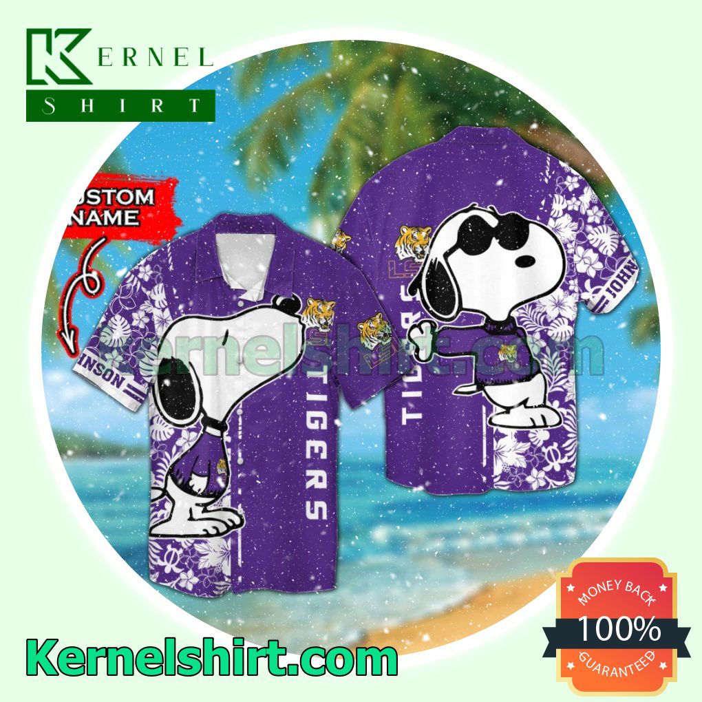 Personalized LSU Tigers & Snoopy Summer Hawaiian Shirt