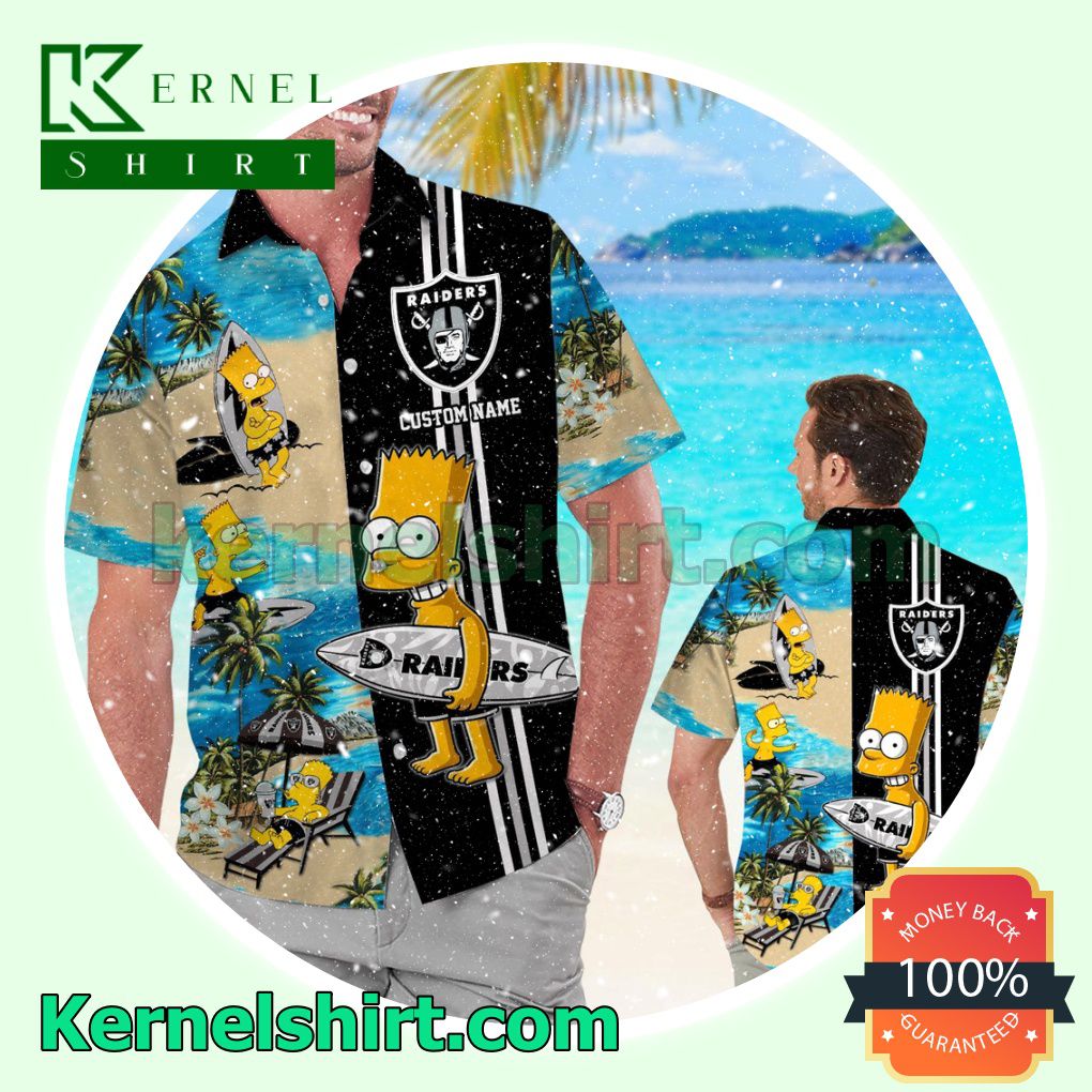 Personalized Las Vegas Raiders Simpsons Summer Hawaiian Shirt