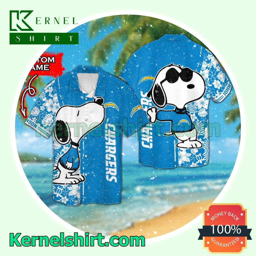 Personalized Los Angeles Chargers & Snoopy Summer Hawaiian Shirt