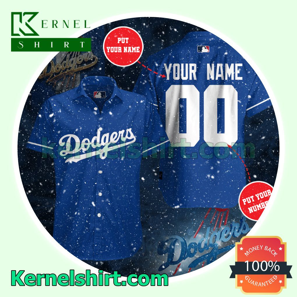 Personalized Los Angeles Dodgers Baseball Team Blue Aloha Beach Hawaiian Shirt