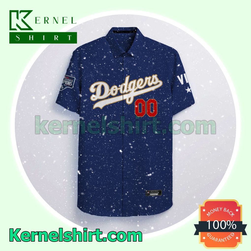 Personalized Los Angeles Dodgers Blue Aloha Beach Hawaiian Shirt a