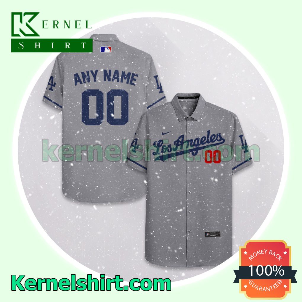 Hot Personalized Los Angeles Dodgers Gray Packer Lover Aloha Beach Hawaiian Shirt