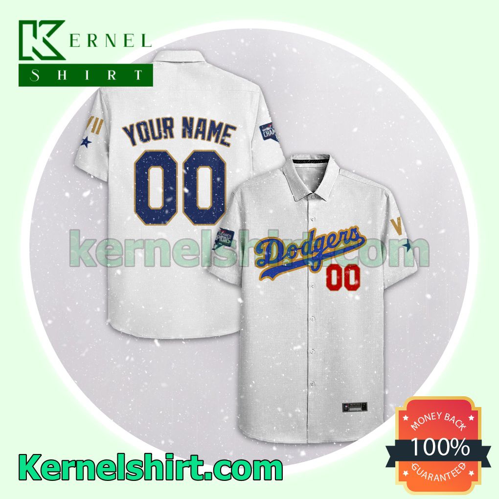 Personalized Los Angeles Dodgers White Gift For Fans Aloha Beach Hawaiian Shirt b