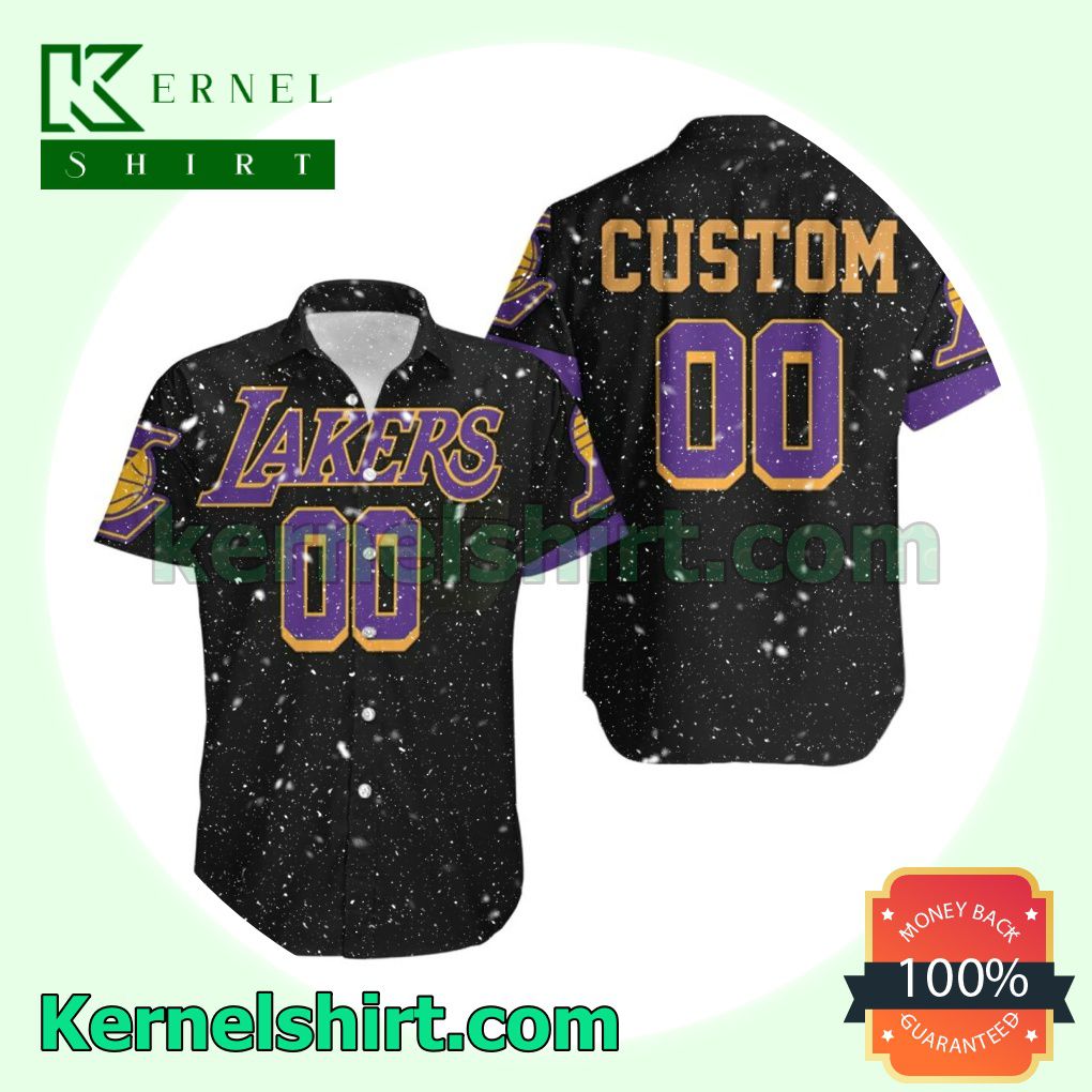 Personalized Los Angeles Lakers 2020-2021 Earned Edition Black Beach Shirt