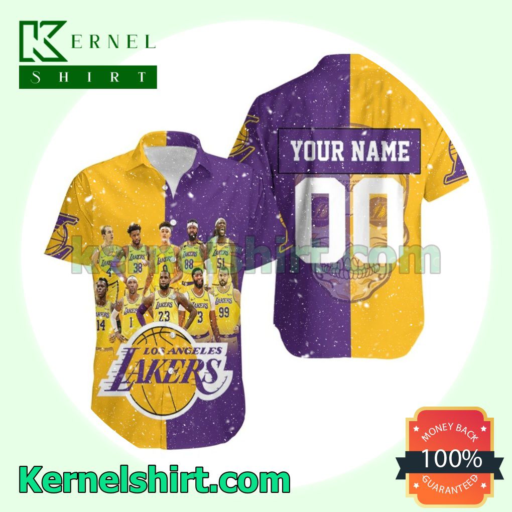 Personalized Los Angeles Lakers Skull Logo Nba Western Conference Beach Shirt
