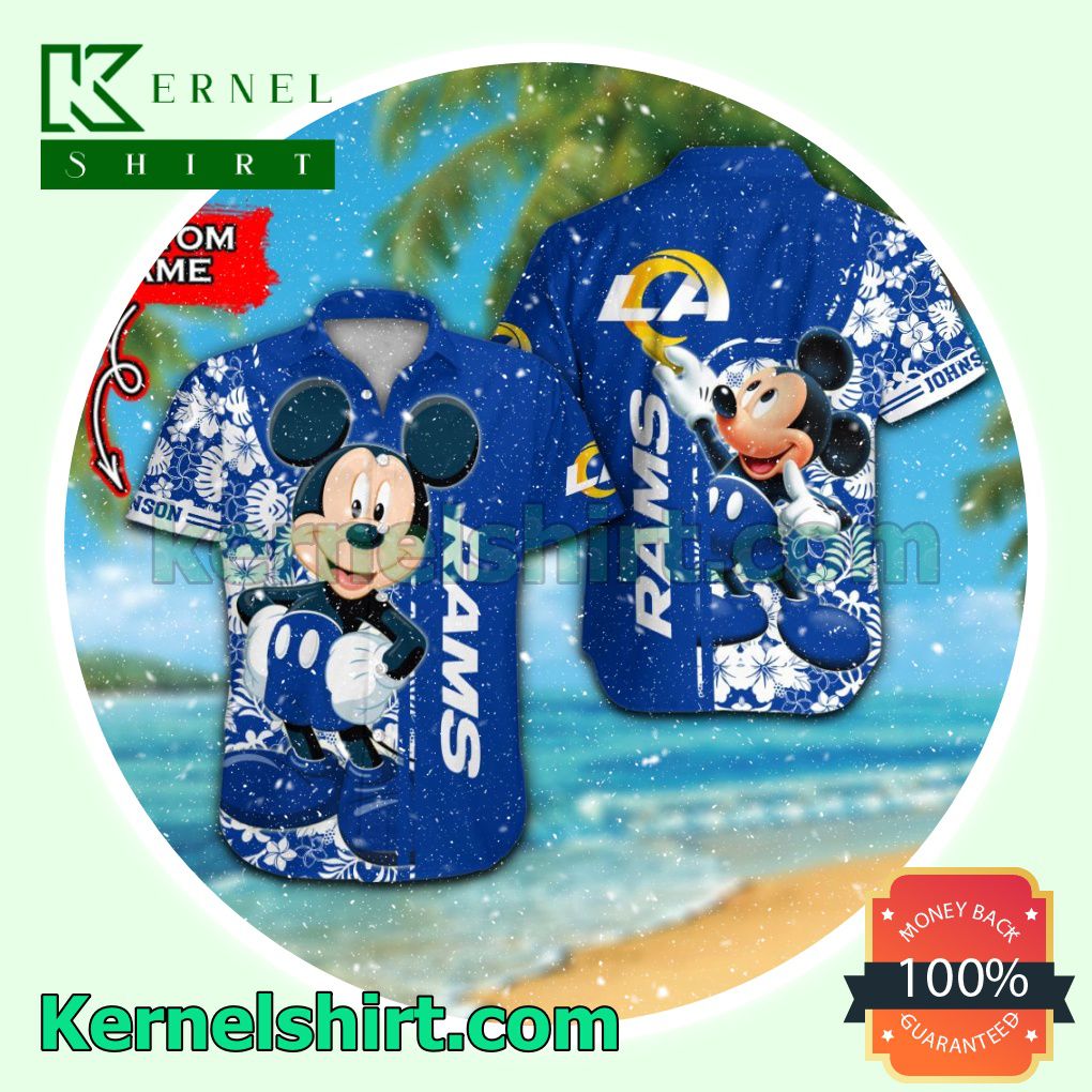 Personalized Los Angeles Rams & Mickey Mouse Summer Hawaiian Shirt