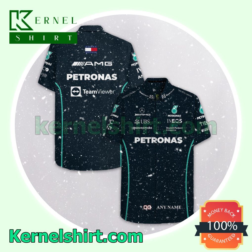 Personalized Mercedes AMG Petronas F1 Racing Team Viewer Ineos Ubs Aloha Beach Hawaiian Shirt