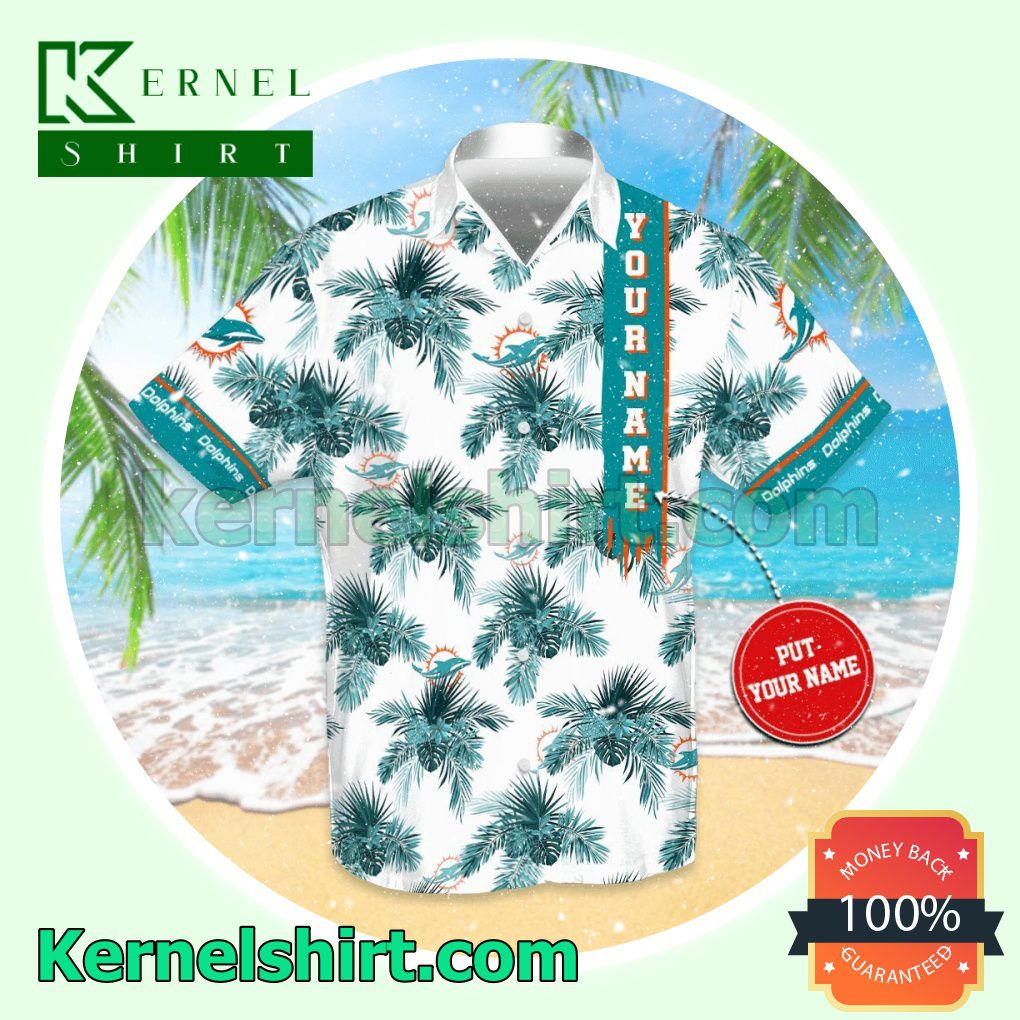 Personalized Miami Dolphins Football Team Aloha Beach Hawaiian Shirt