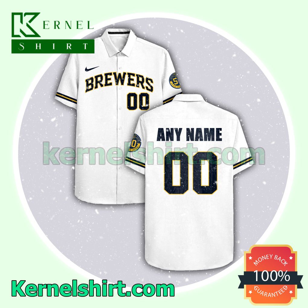 Personalized Milwaukee Brewers White Gift For Fans Aloha Beach Hawaiian Shirt