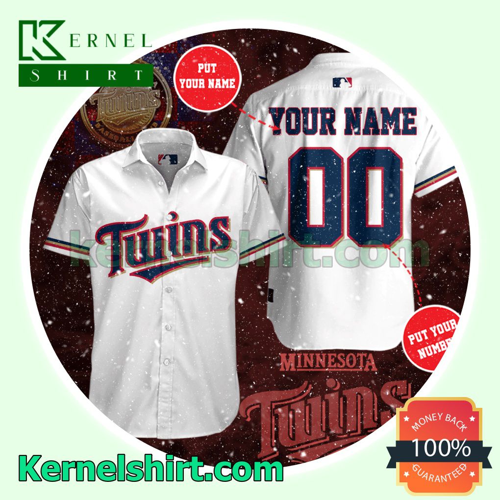 Personalized Minnesota Twins White Aloha Beach Hawaiian Shirt