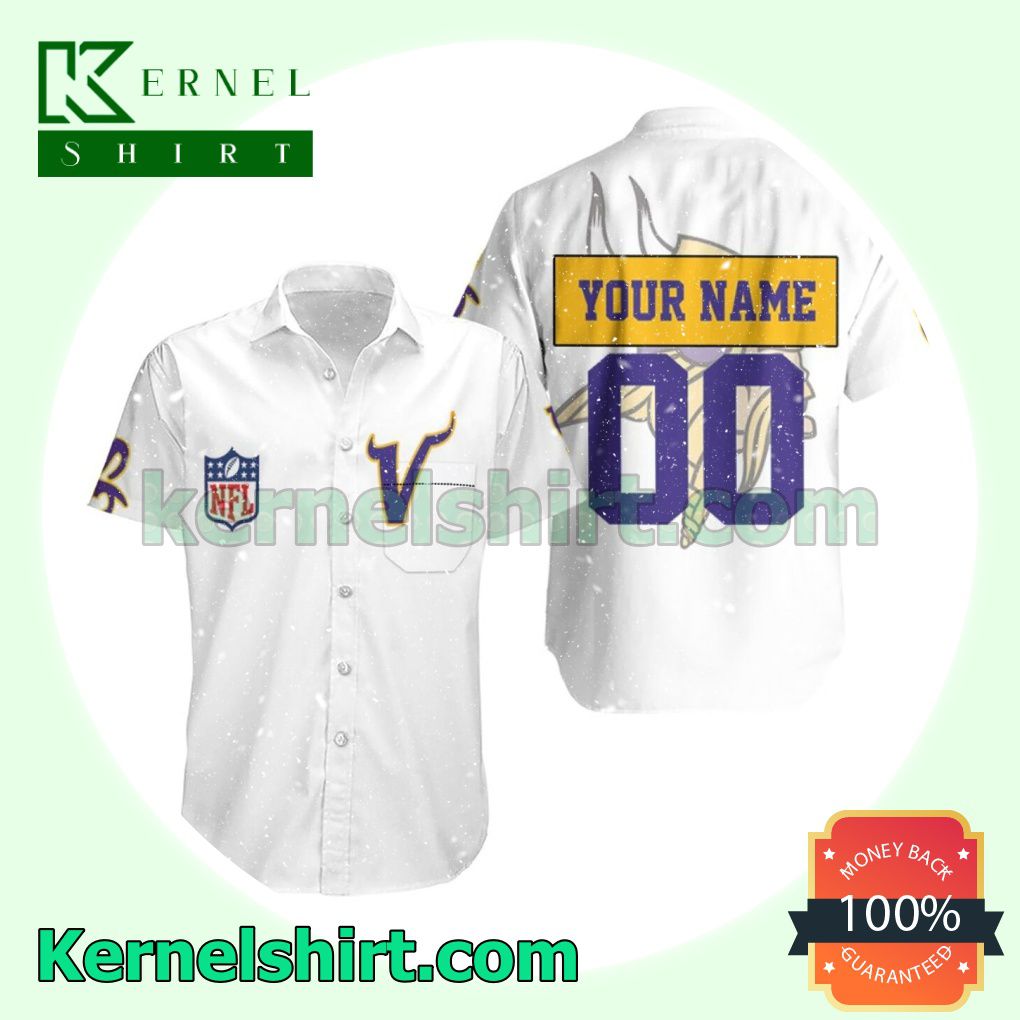 Personalized Minnesota Vikings Nfl White Beach Shirt