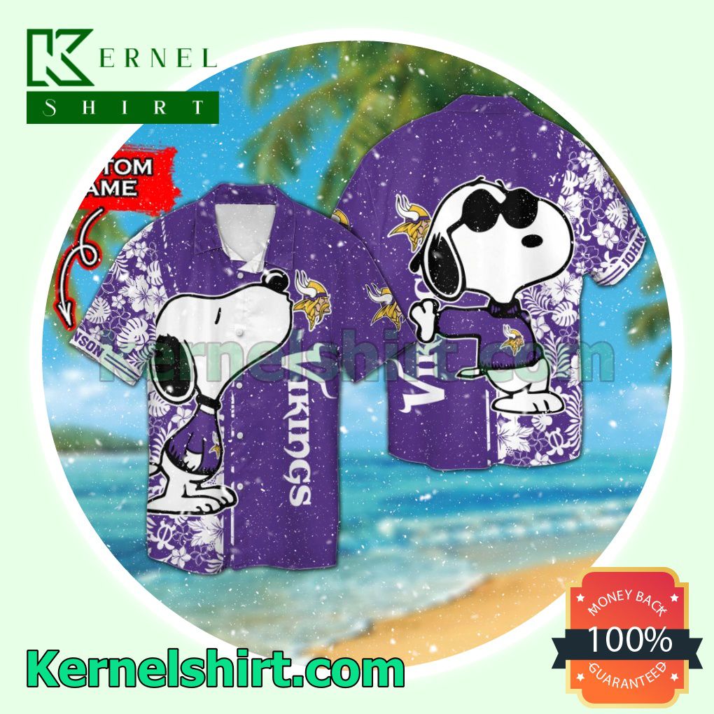 Personalized Minnesota Vikings & Snoopy Summer Hawaiian Shirt