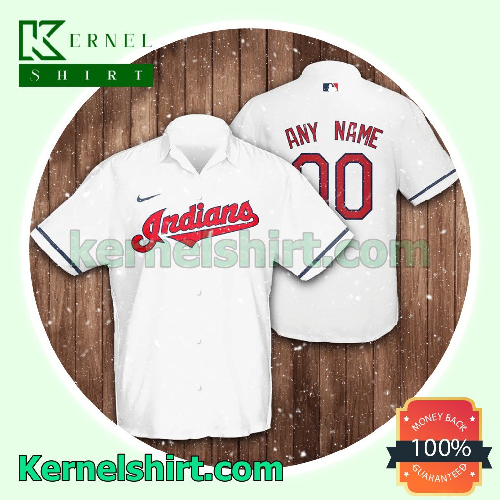 Personalized Name And Number Cleveland Indians, Cleveland Guardians Baseball White Aloha Beach Hawaiian Shirt