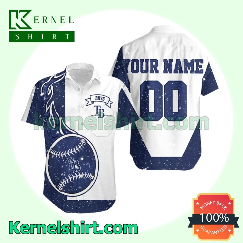 Personalized Name And Number Mlb Tampa Bay Rays Beach Shirt