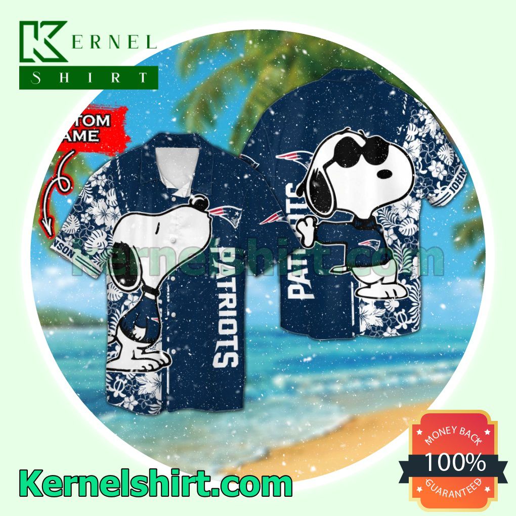 Personalized New England Patriots & Snoopy Summer Hawaiian Shirt