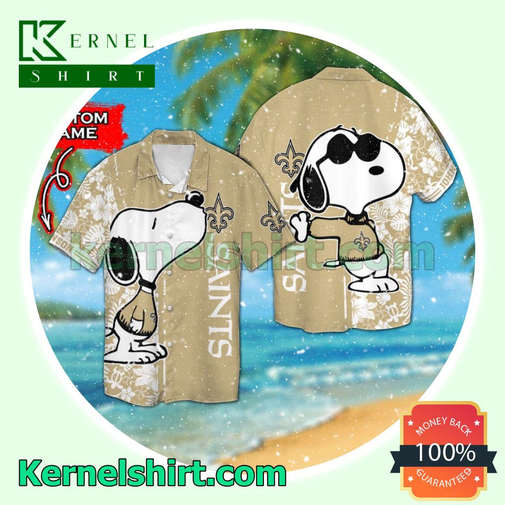 Personalized New Orleans Saints & Snoopy Summer Hawaiian Shirt