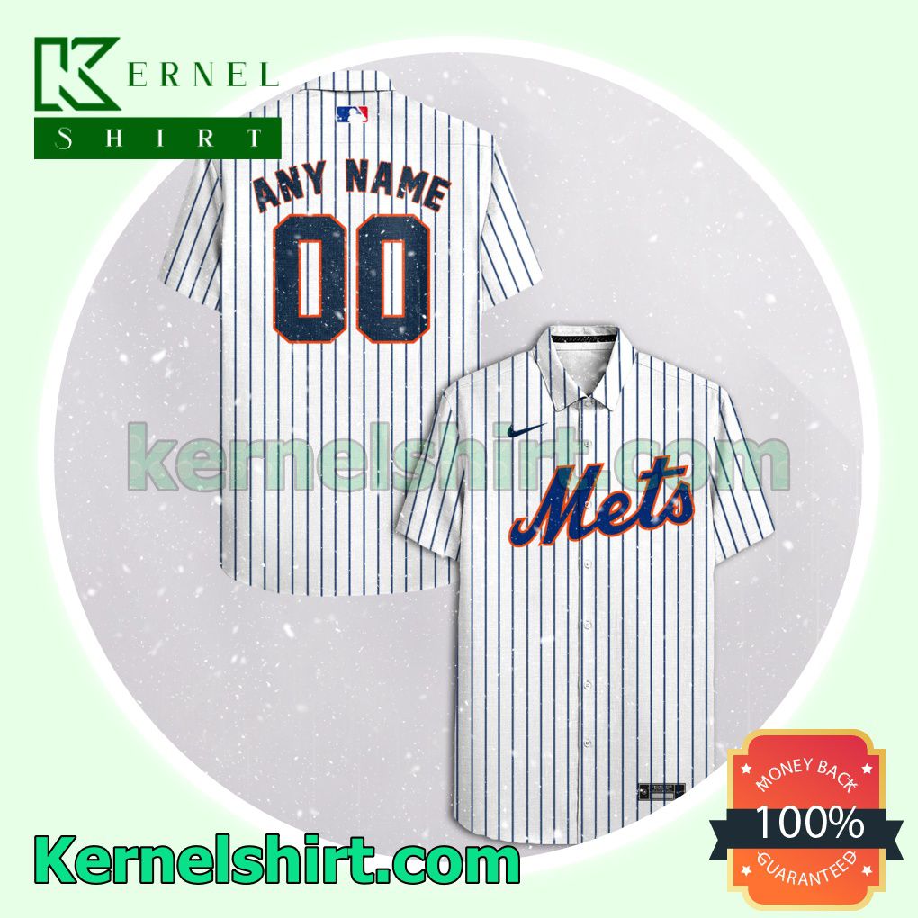 Personalized New York Mets White Aloha Beach Hawaiian Shirt