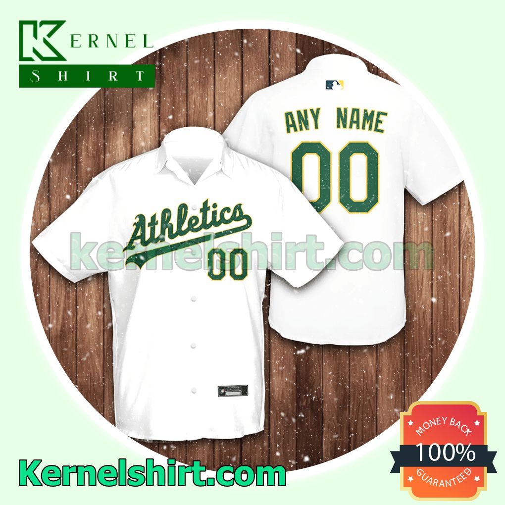 Personalized Oakland Athletics White Aloha Beach Hawaiian Shirt