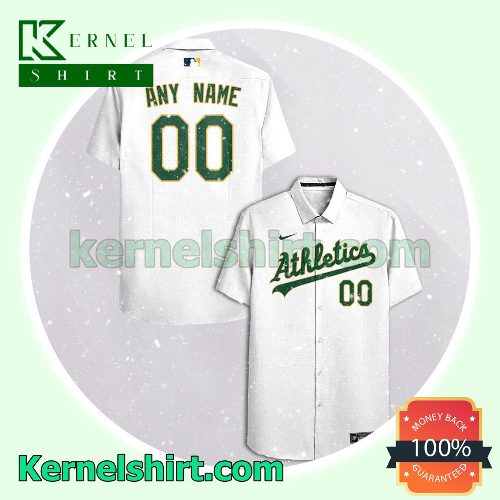 Wonderful Personalized Oakland Athletics White Gift For Fans Aloha Beach Hawaiian Shirt