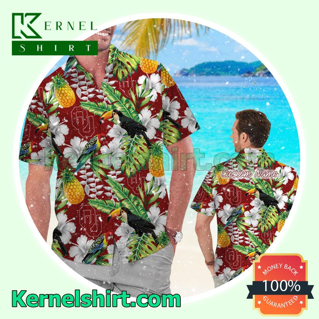 Personalized Oklahoma Sooners Parrot Floral Tropical Summer Hawaiian Shirt