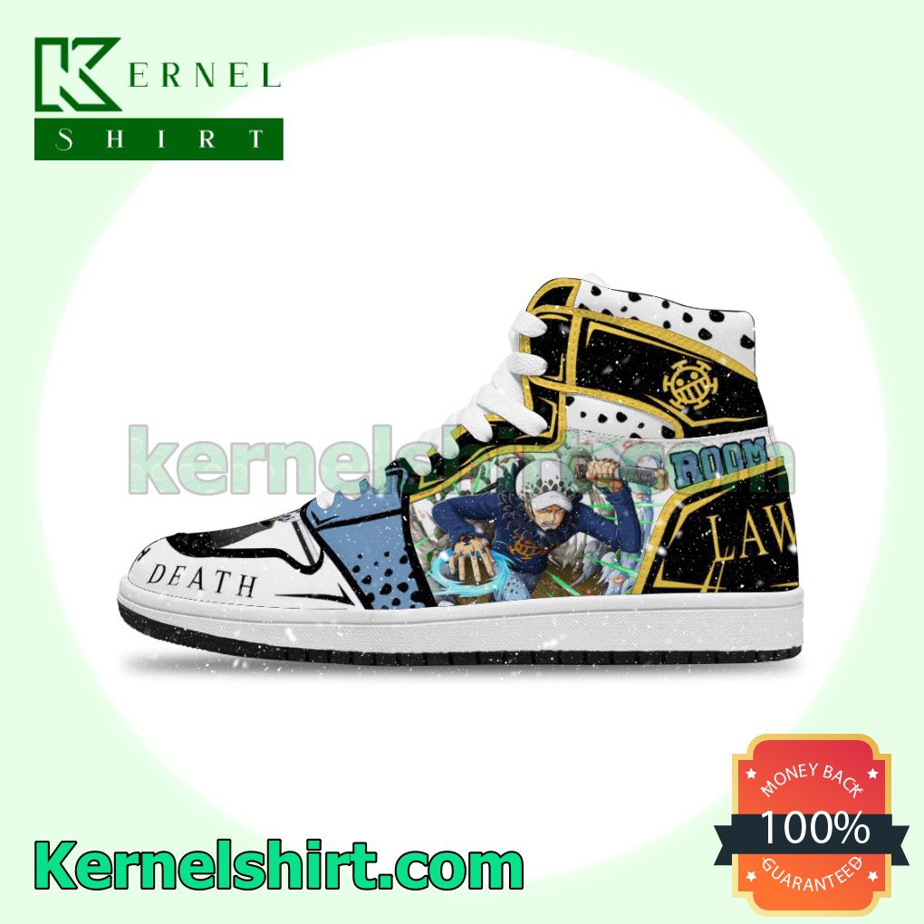 Personalized One Piece Custom Shoes Trafalgar Law Room Personalized Anime Nike Air Jordan 1 Shoes Sneakers a