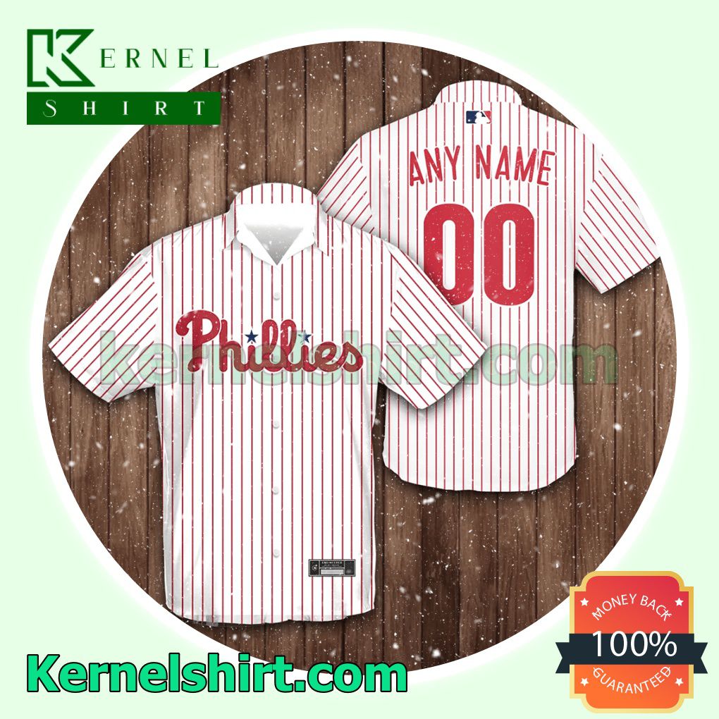 Personalized Philadelphia Phillies Baseball White Aloha Beach Hawaiian Shirt