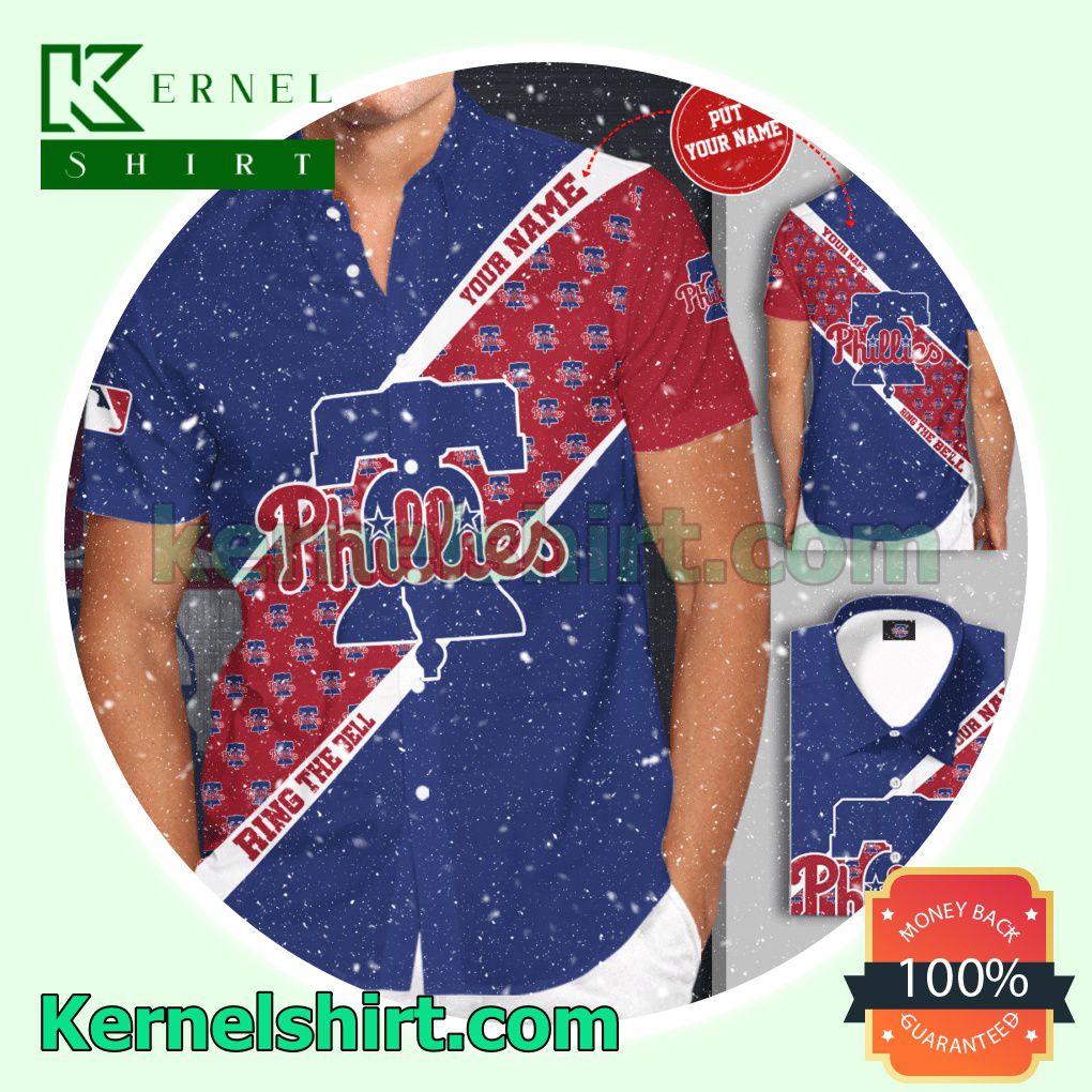 Personalized Philadelphia Phillies Ring The Bell Blue Red Aloha Beach Hawaiian Shirt