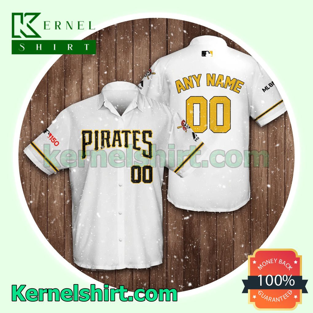 Personalized Pittsburgh Pirates Baseball White Aloha Beach Hawaiian Shirt