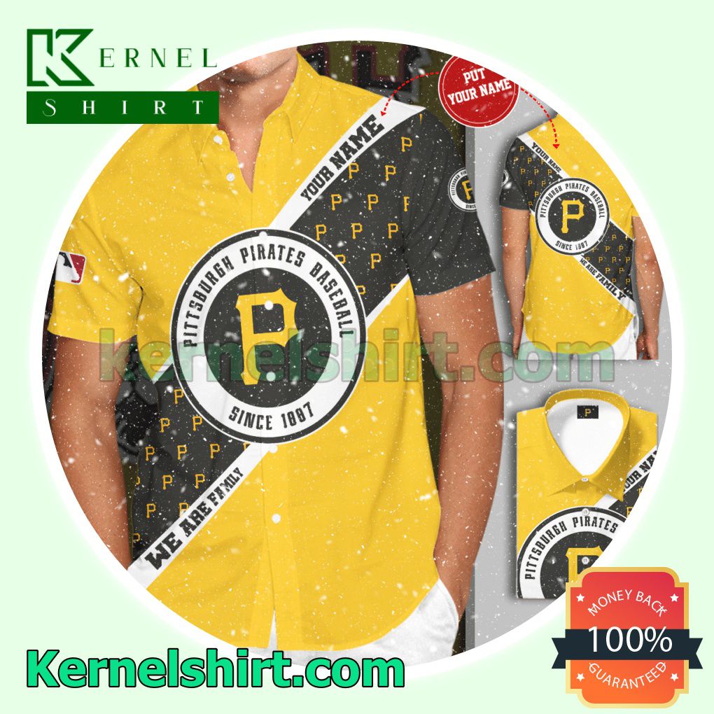 Personalized Pittsburgh Pirates Since 1887 Yellow Gray Aloha Beach Hawaiian Shirt