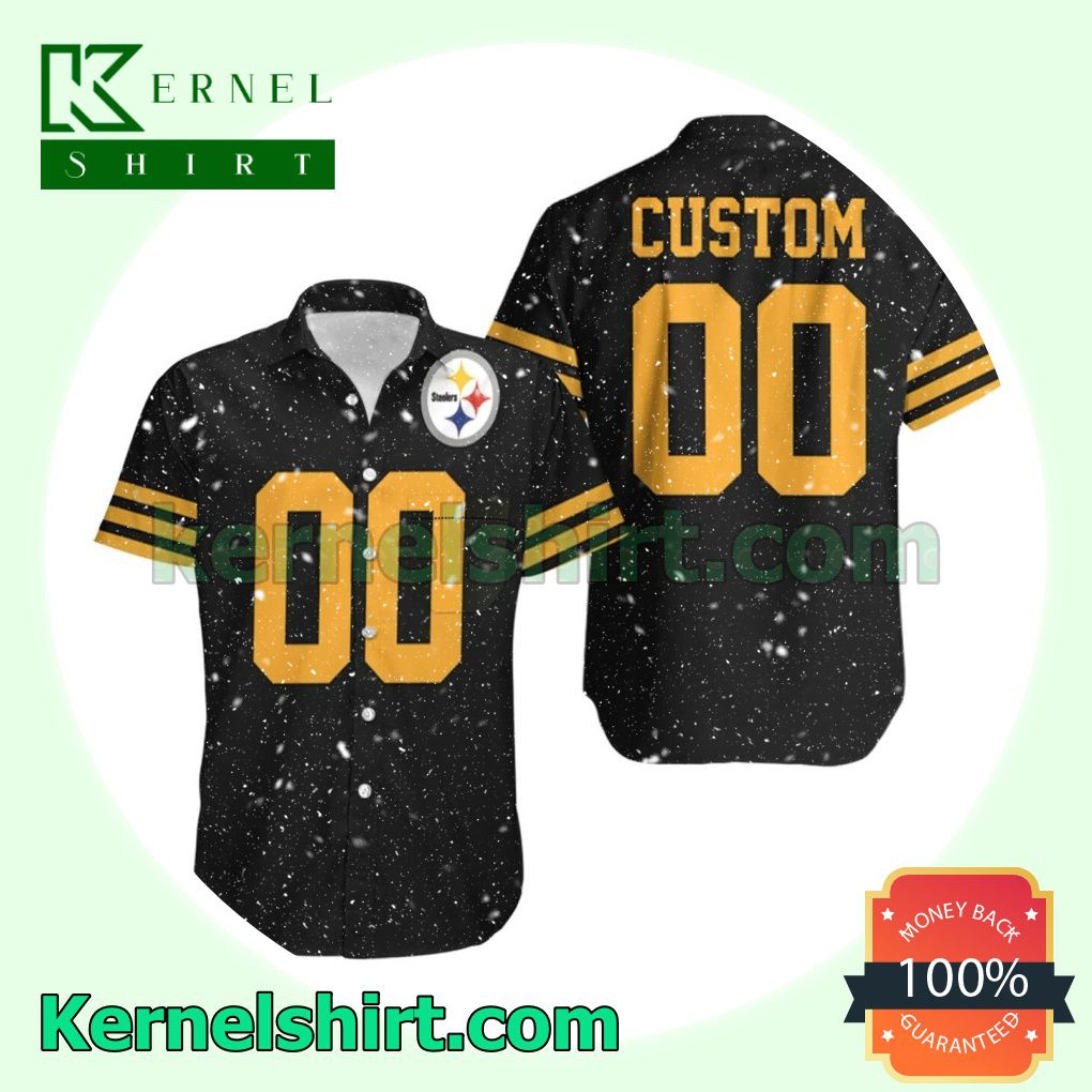Top Selling Personalized Pittsburgh Steelers Black Jersey Inspired Style Beach Shirt