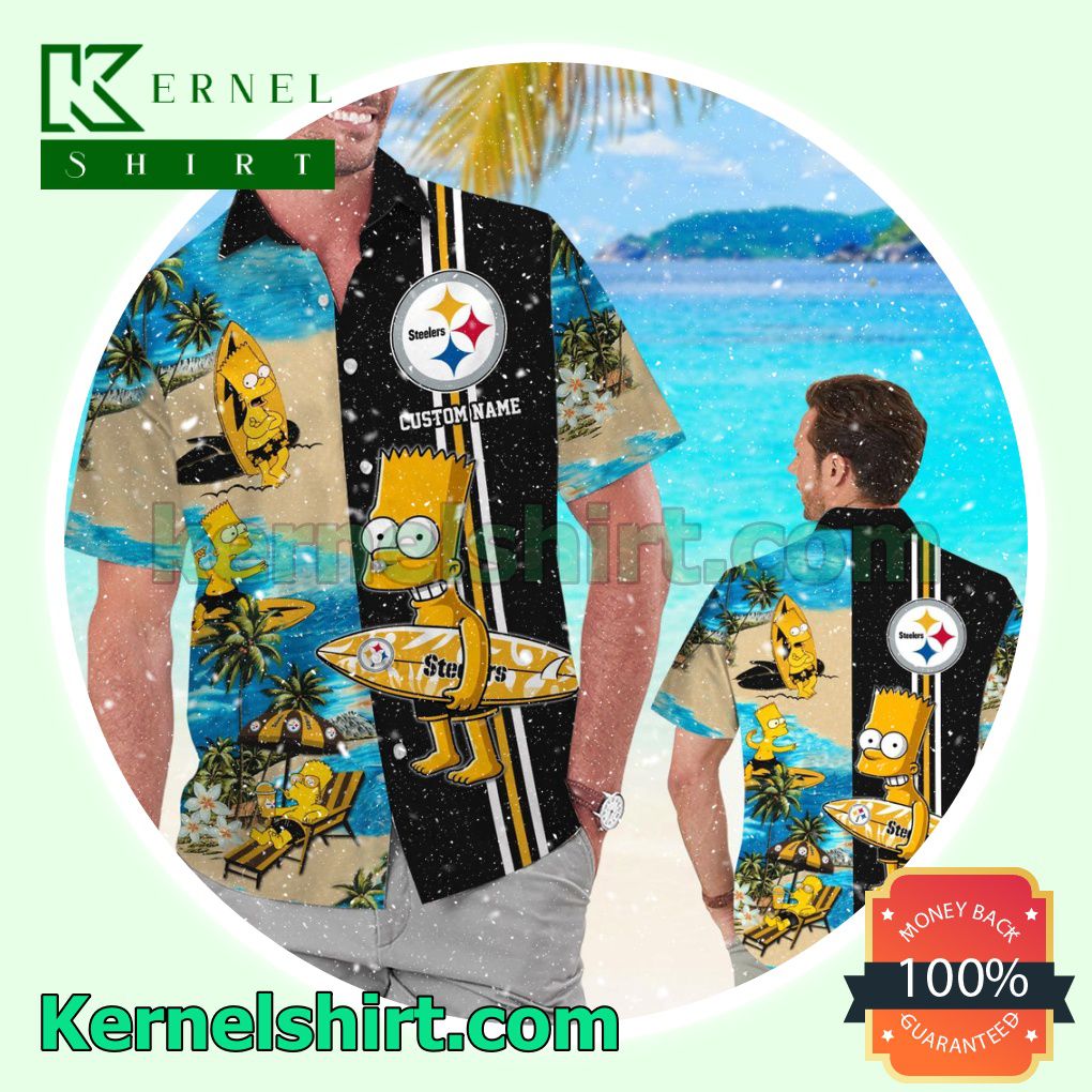 Personalized Pittsburgh Steelers Simpsons Summer Hawaiian Shirt