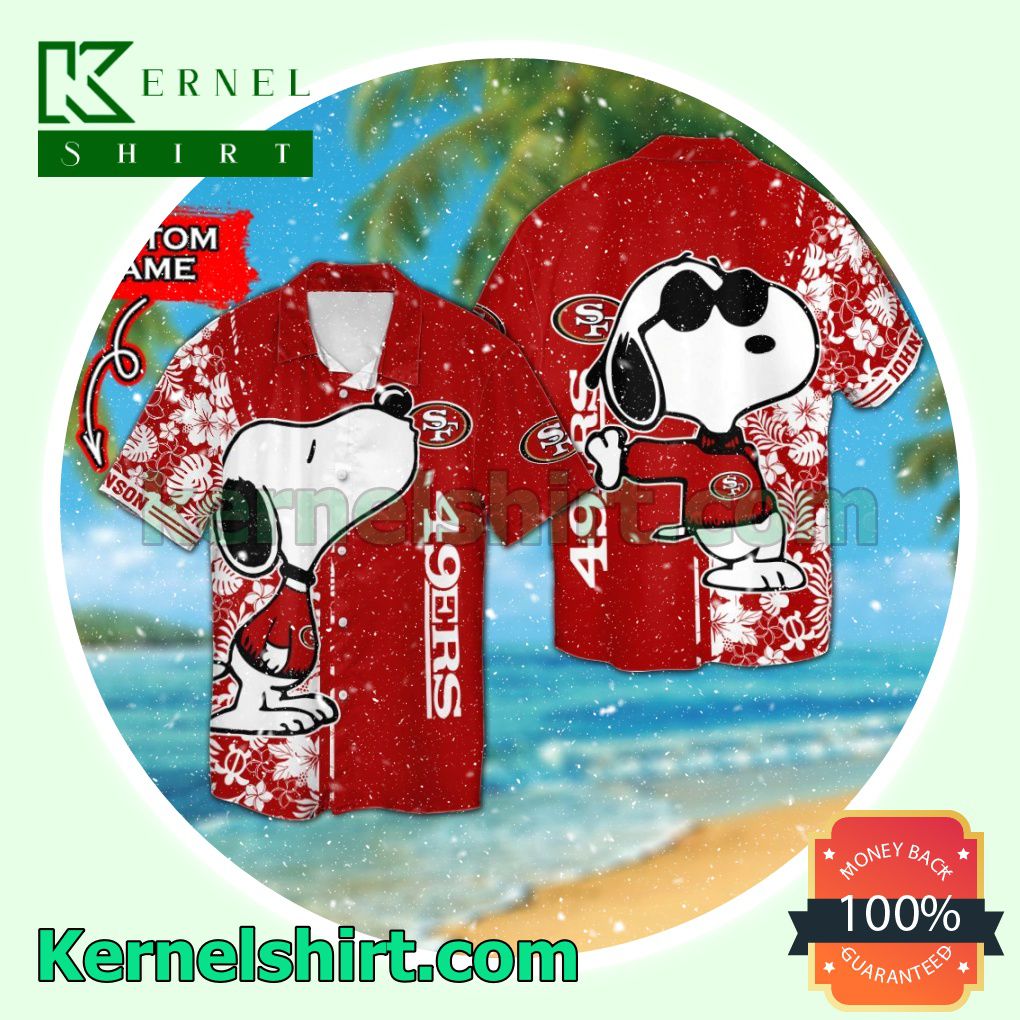 Personalized San Francisco 49ers & Snoopy Summer Hawaiian Shirt