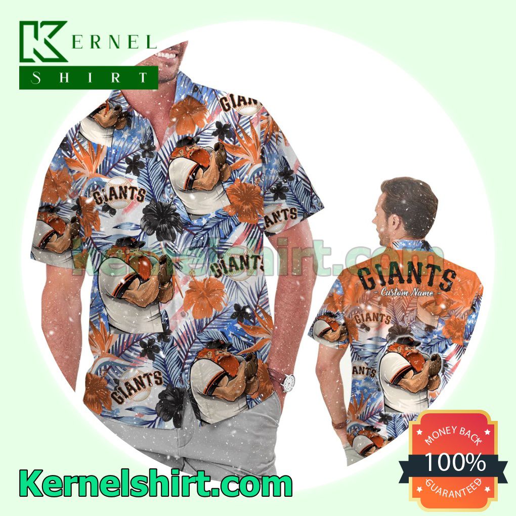 Personalized San Francisco Giants Tropical Floral America Flag For MLB Football Lovers Summer Hawaiian Shirt