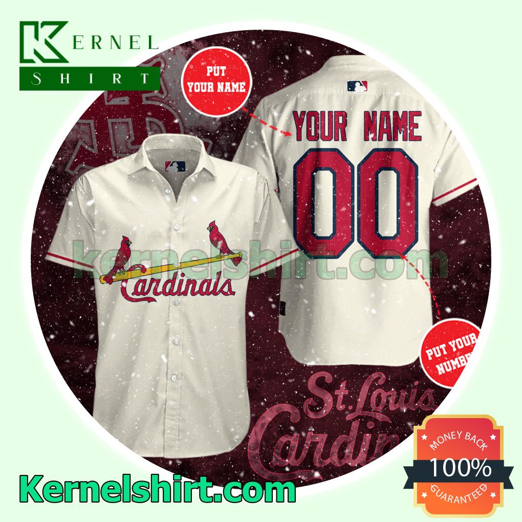 Personalized St. Louis Cardinals Beige Aloha Beach Hawaiian Shirt