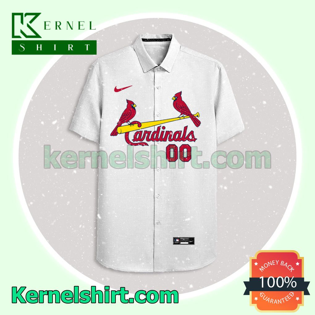 Personalized St. Louis Cardinals White Aloha Beach Hawaiian Shirt