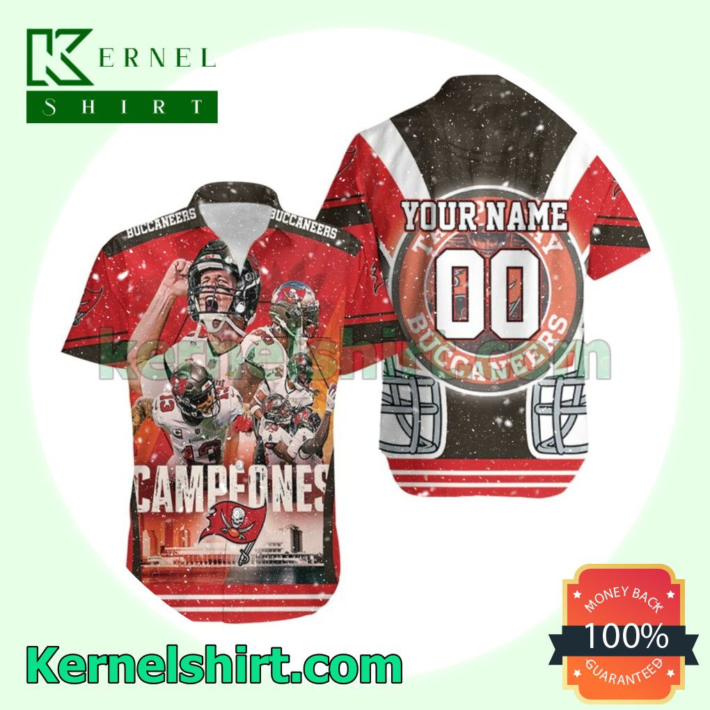 Great artwork! Personalized Tampa Bay Buccaneers 2021 Super Bowl Champions Campeones Beach Shirt