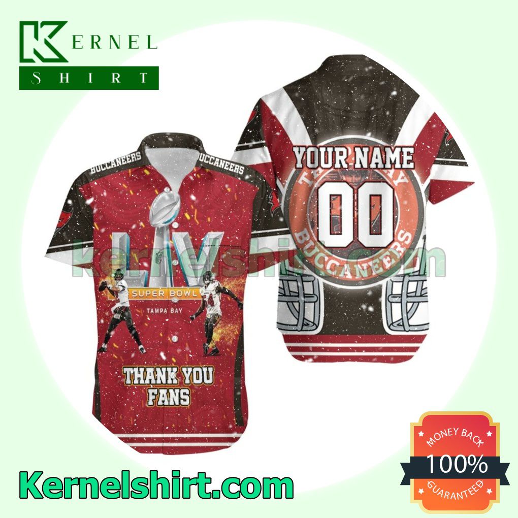Personalized Tampa Bay Buccaneers Lv Super Bowl Thank You Fans Beach Shirt