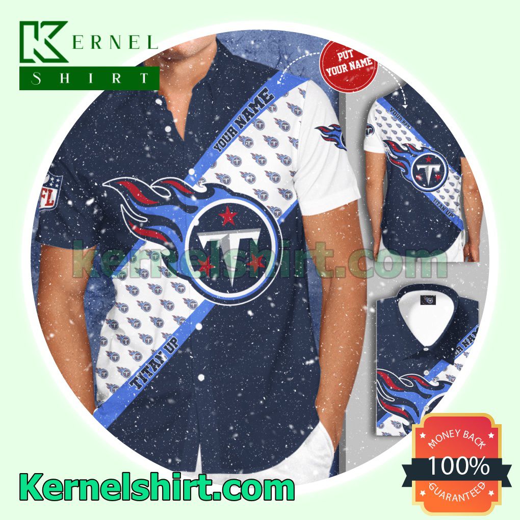 Personalized Tennessee Titans Football Team Blue Aloha Beach Hawaiian Shirt