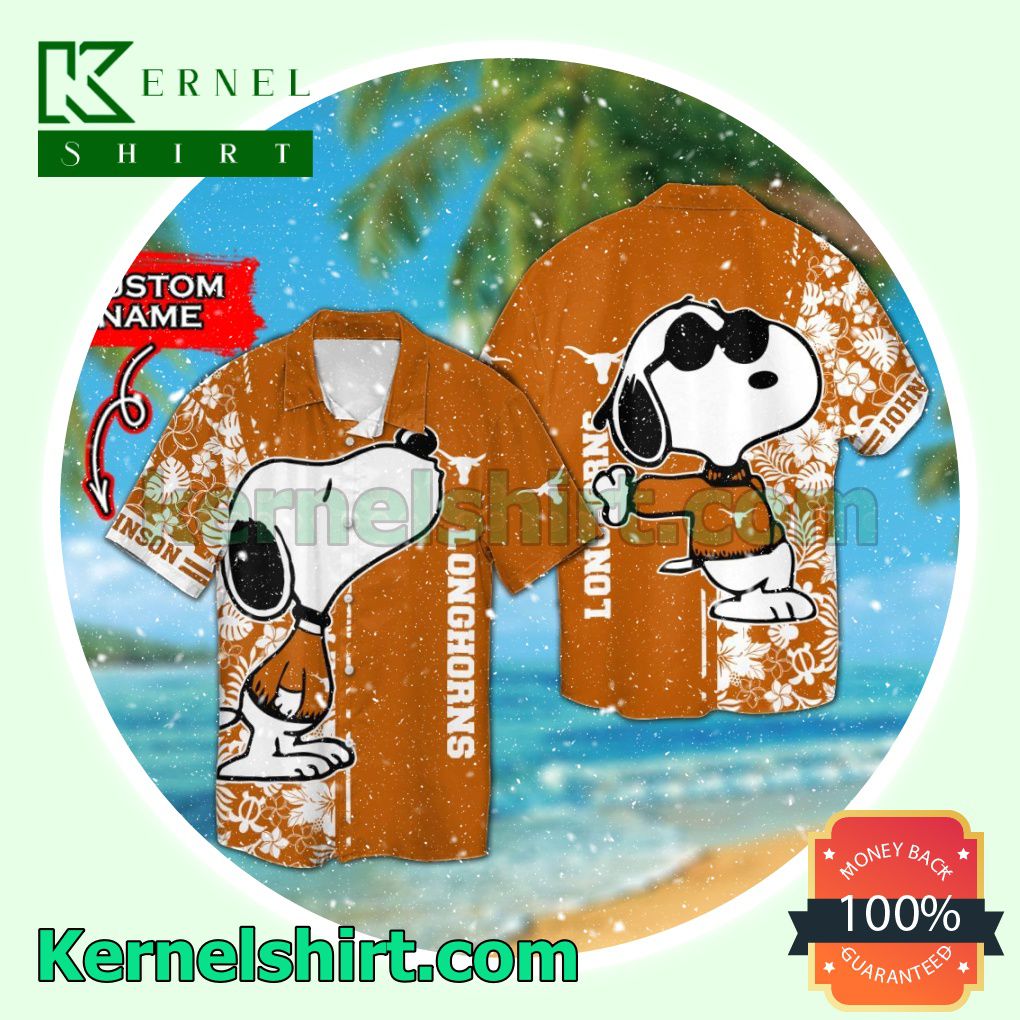 Personalized Texas Longhorns & Snoopy Summer Hawaiian Shirt