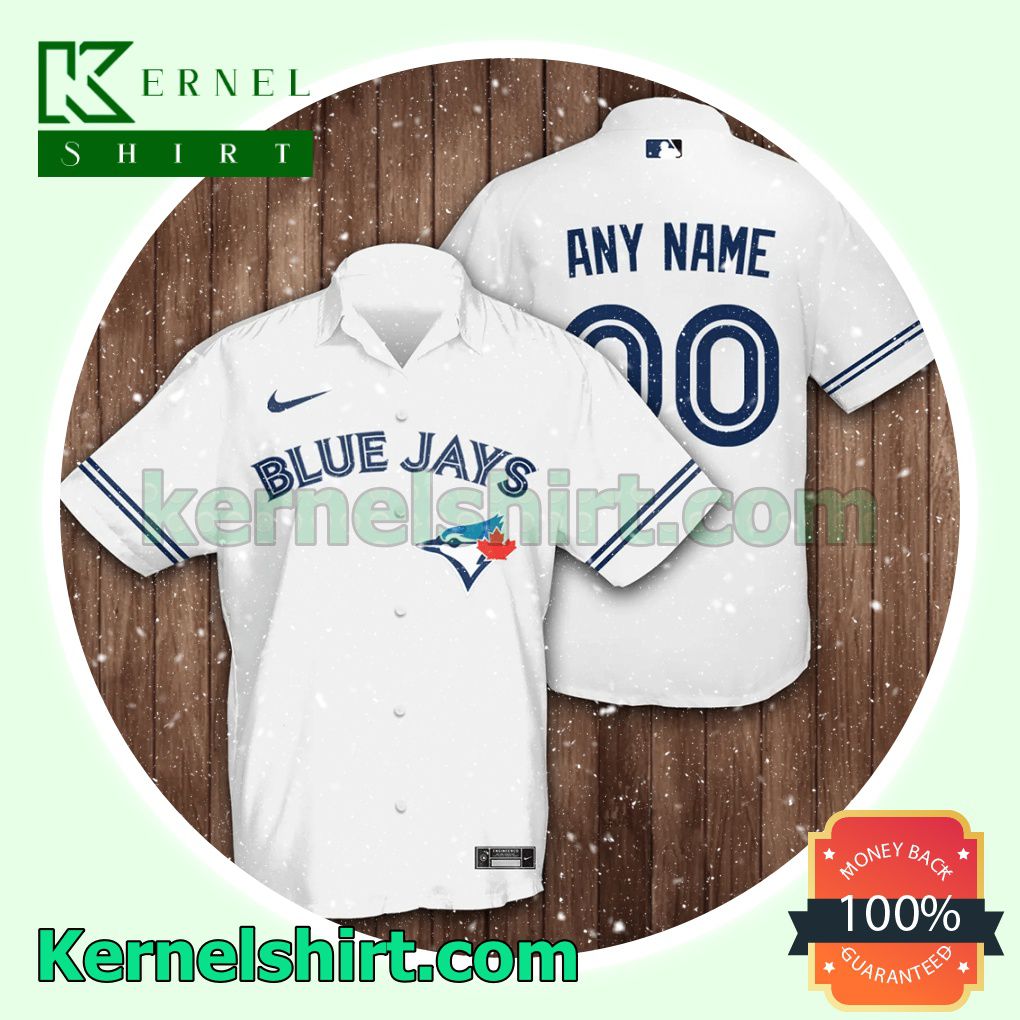 Personalized Toronto Blue Jays Baseball White Aloha Beach Hawaiian Shirt