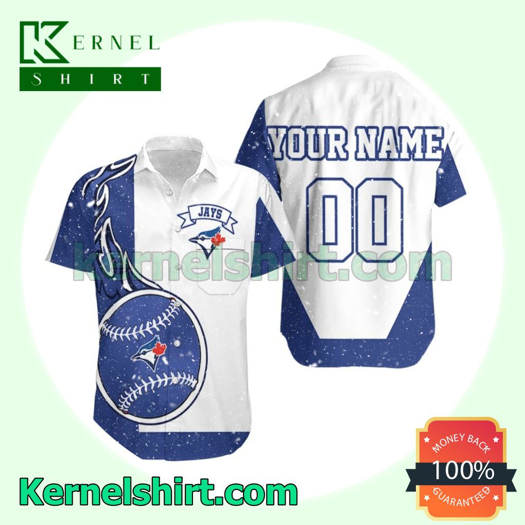 Personalized Toronto Blue Jays White And Blue Beach Shirt