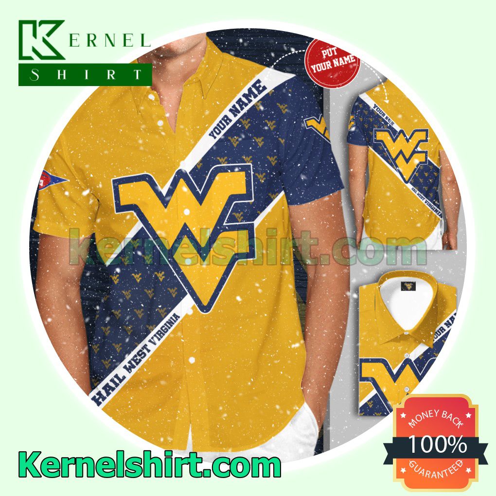 Personalized West Virginia Mountaineers Men'S Basketball Team Yellow Aloha Beach Hawaiian Shirt