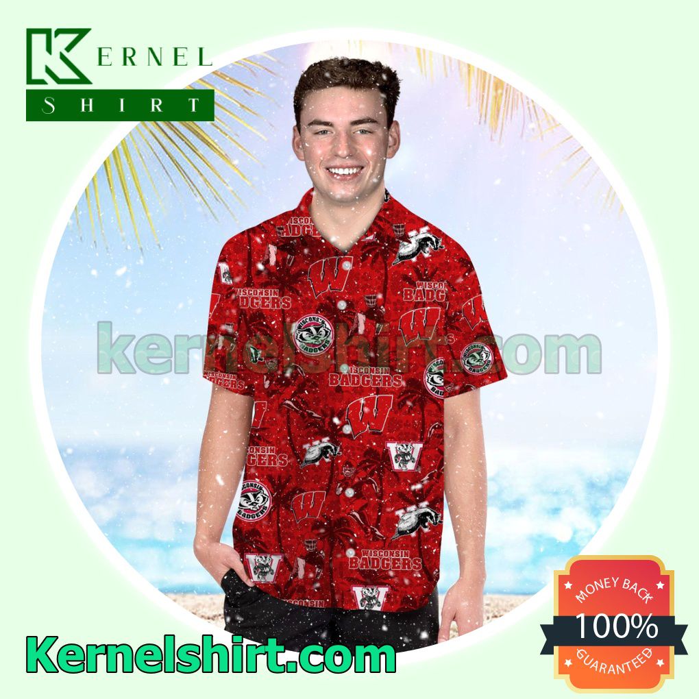 Personalized Wisconsin Badgers Coconut Summer Hawaiian Shirt