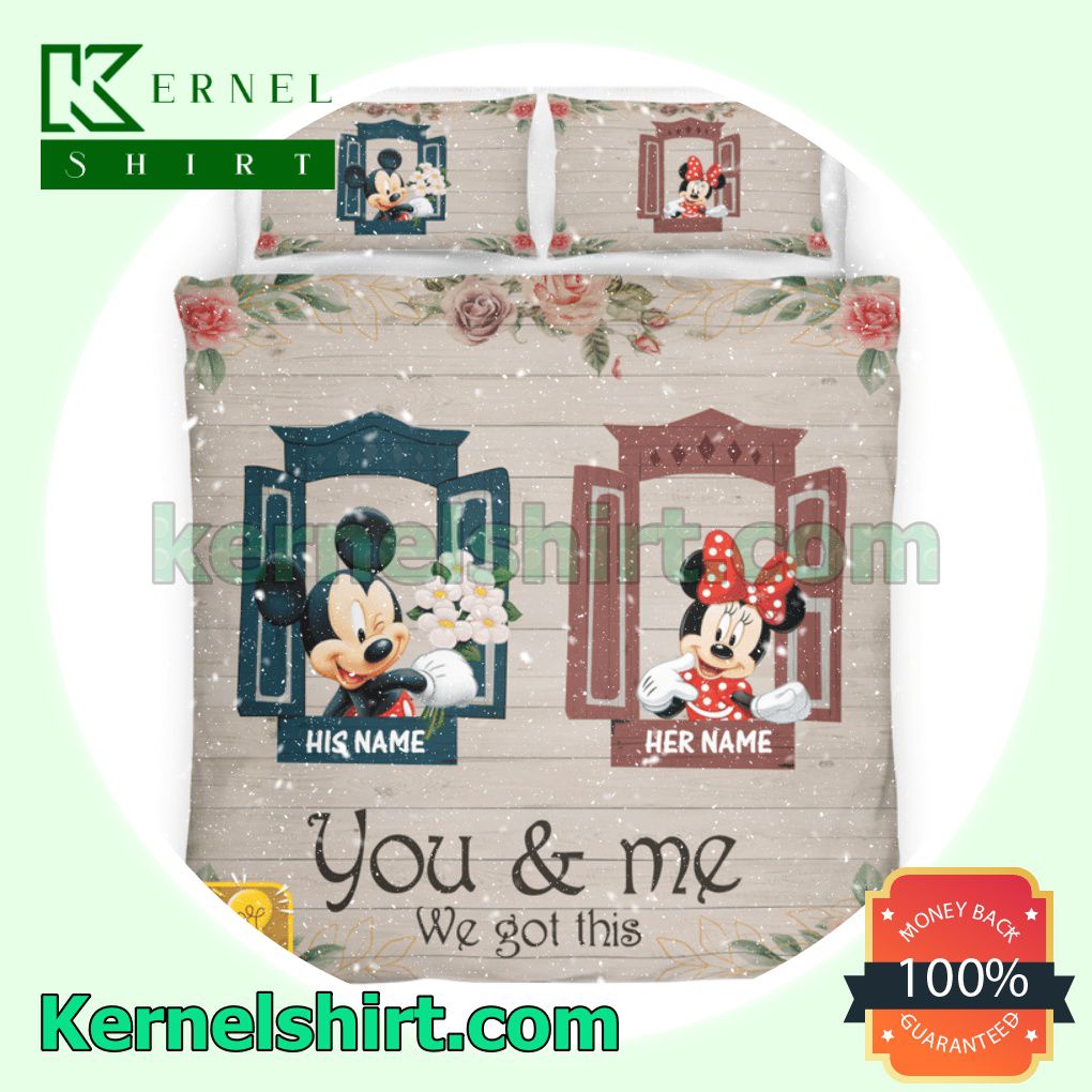 Personalized You And Me We Got This Couple Mickey And Minnie Queen King Twin Duvet Cover Set