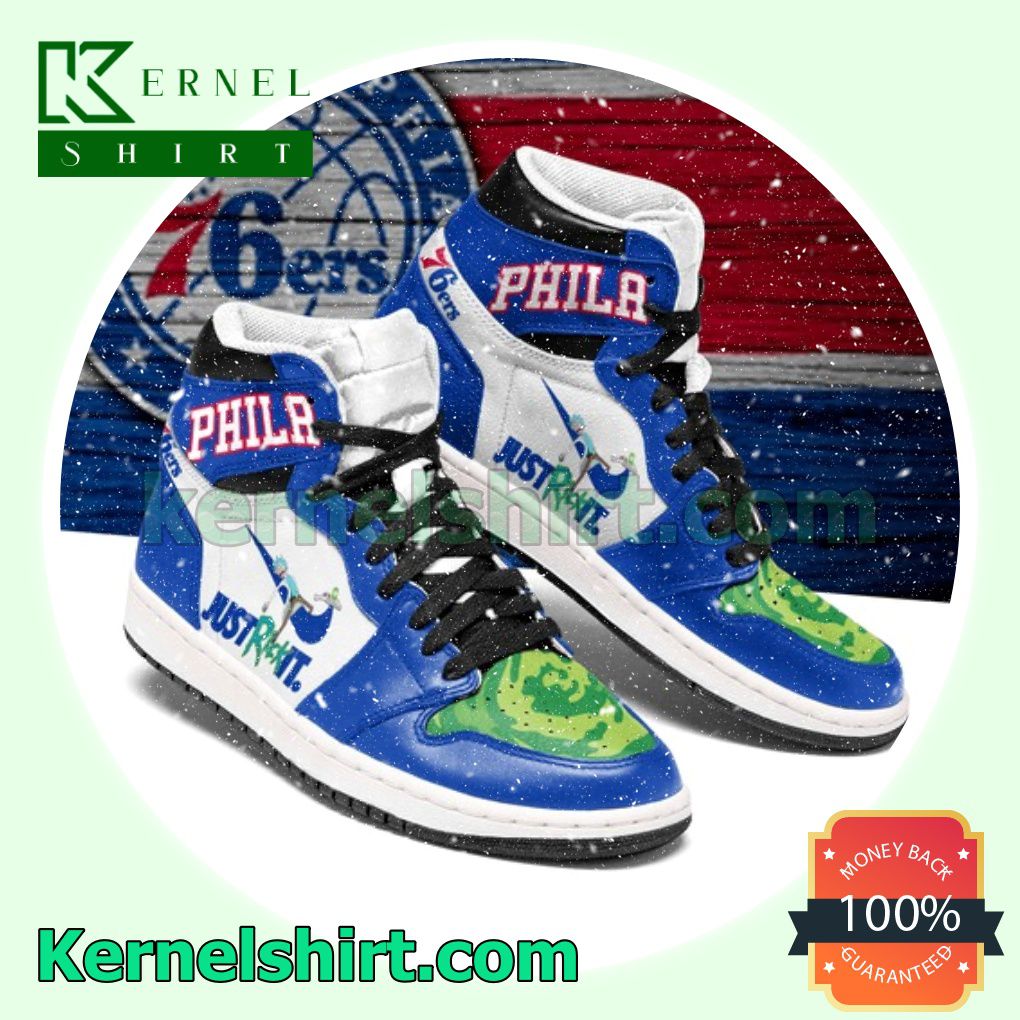 Philadelphia 76ers NBA Rick And Morty 1s Nike Air Jordan 1 Shoes Sneakers