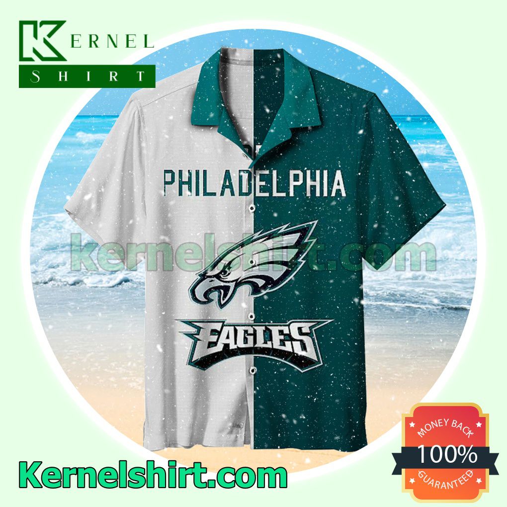 Philadelphia Eagles Mix White And Teal Beach Shirt