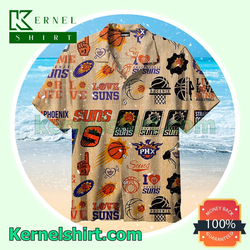 Phoenix Suns Love Suns Wood Tone Beach Shirt