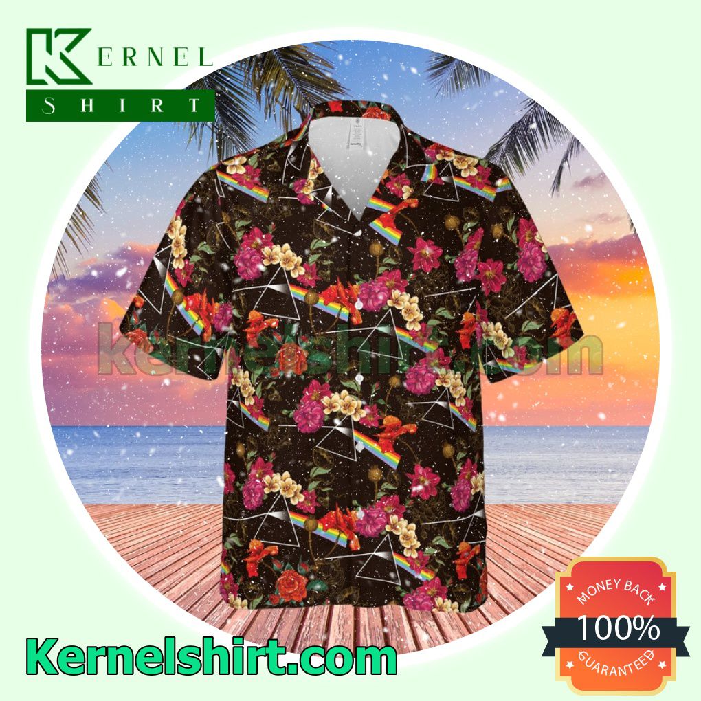 Pink Floyd Rock Band Floral Pattern Aloha Beach Hawaiian Shirt