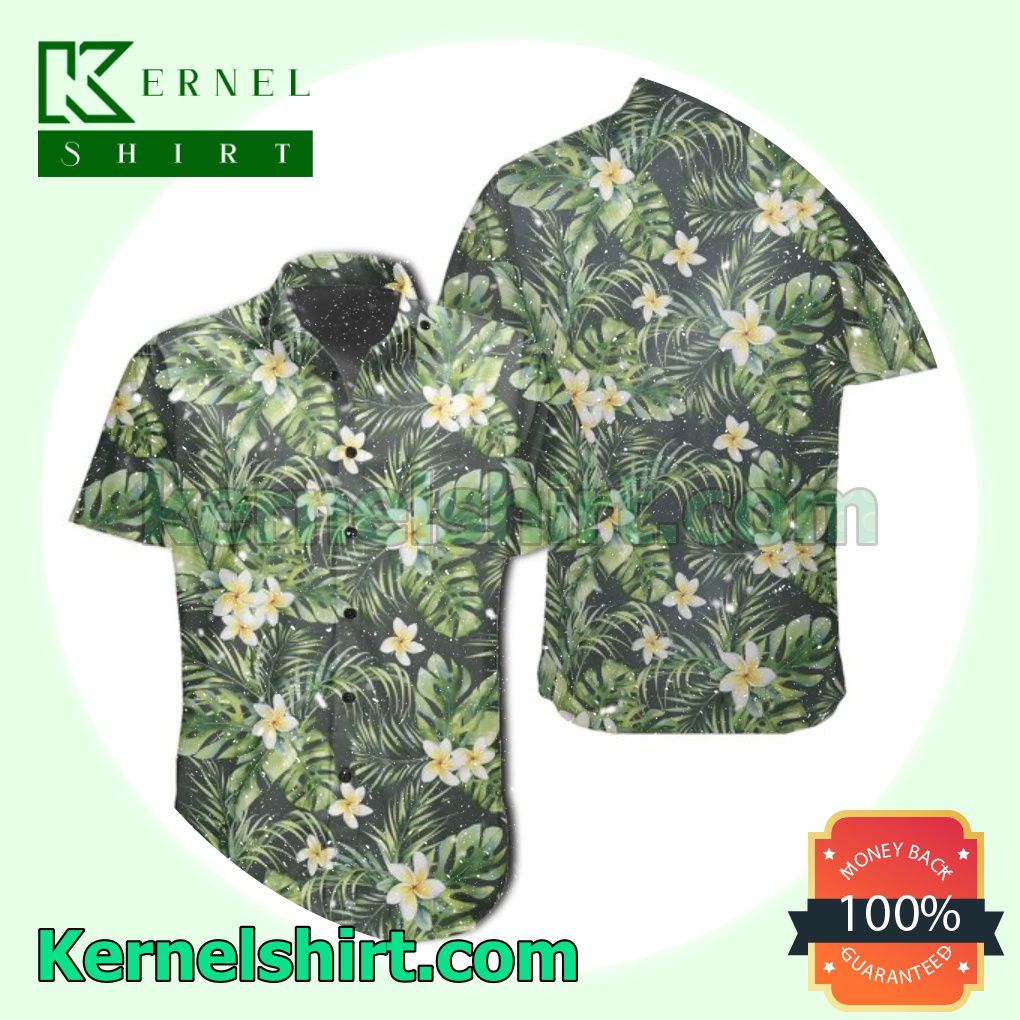 Plumeria Palm Monstera Leaves Beach Shirts