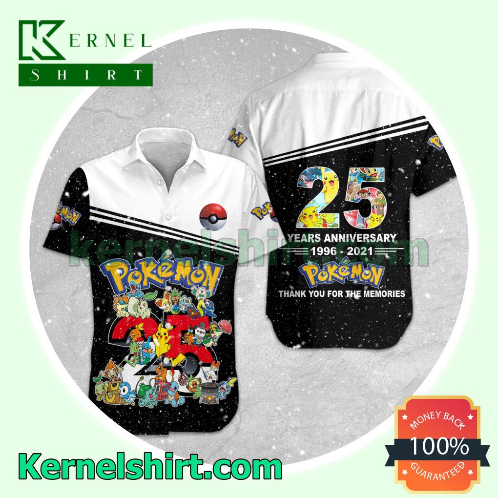 Pokemon 25 Years Anniversary Aloha Beach Hawaiian Shirt